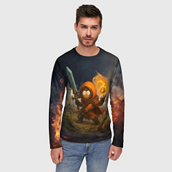 Лонгслив мужской Кенни маг с мечем защищает дворец, цвет: 3D-принт — фото 2