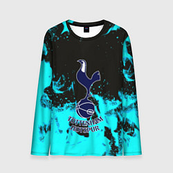 Лонгслив мужской ФК Тоттенхэм голубой огонь, цвет: 3D-принт