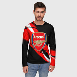 Лонгслив мужской Arsenal абстракция полосы, цвет: 3D-принт — фото 2