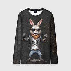 Лонгслив мужской Заяц рокер, цвет: 3D-принт
