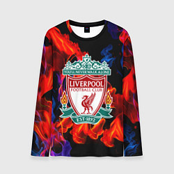 Мужской лонгслив Liverpool огненный стиль текстура