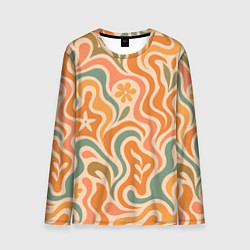 Лонгслив мужской Цветочная волна, цвет: 3D-принт
