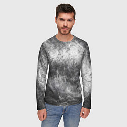 Лонгслив мужской Абстракция - black and white metal scuffs, цвет: 3D-принт — фото 2