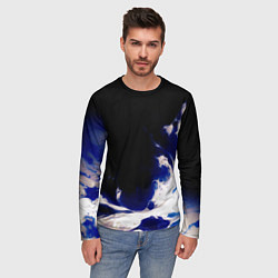 Лонгслив мужской Синее пламя, цвет: 3D-принт — фото 2
