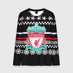 Мужской лонгслив Ливерпуль текстура триколор зима