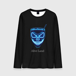 Лонгслив мужской Neon skull cocktail, цвет: 3D-принт