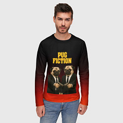 Лонгслив мужской Пародия - Криминальное чтиво с мопсами, цвет: 3D-принт — фото 2