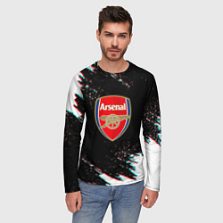 Лонгслив мужской Арсенал краски глитч текстура, цвет: 3D-принт — фото 2