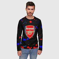 Лонгслив мужской Arsenal неоновые брызги красок, цвет: 3D-принт — фото 2