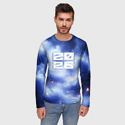 Лонгслив мужской 2026 сине-голубая дымка, цвет: 3D-принт — фото 2