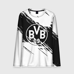 Мужской лонгслив Borussia черно белые полосы