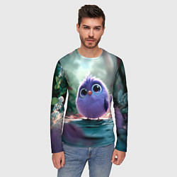 Лонгслив мужской Круглый удивленный птенец, цвет: 3D-принт — фото 2