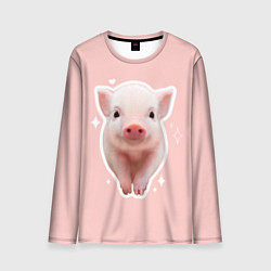Мужской лонгслив Поросенок с розовым пятачком