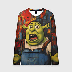 Лонгслив мужской Удивленный Шрек, цвет: 3D-принт