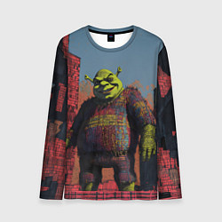 Лонгслив мужской Шрек из кубиков, цвет: 3D-принт