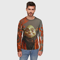 Лонгслив мужской Шрек и оранжевые листья, цвет: 3D-принт — фото 2