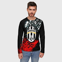 Лонгслив мужской Juventus краски штрихи текстура, цвет: 3D-принт — фото 2