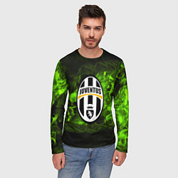 Лонгслив мужской Ювентус зеленый дым, цвет: 3D-принт — фото 2