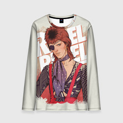 Лонгслив мужской David Bowie Rebel Rebel, цвет: 3D-принт