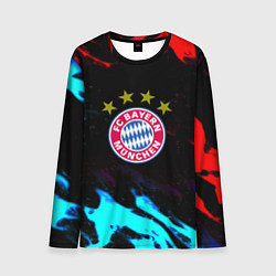 Лонгслив мужской Бавария Мюнхен неоновый огонь, цвет: 3D-принт