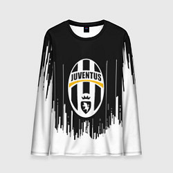 Лонгслив мужской Ювентус текстура полосы спорт, цвет: 3D-принт
