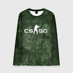 Лонгслив мужской Эмблема CS GO на камуфляжном фоне, цвет: 3D-принт