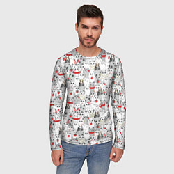 Лонгслив мужской Новогодние котики, цвет: 3D-принт — фото 2