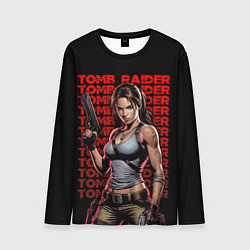 Лонгслив мужской Лара с пушками в руках, цвет: 3D-принт