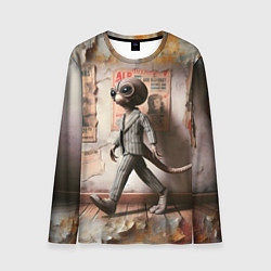 Лонгслив мужской Пришелец в костюме в полосочку, цвет: 3D-принт