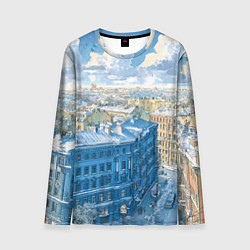 Лонгслив мужской Зимний утренний Питер, цвет: 3D-принт