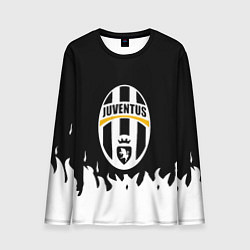 Мужской лонгслив Ювентус белый огонь текстура