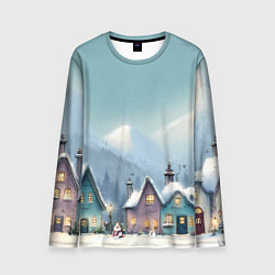 Лонгслив мужской Новогодние дома, цвет: 3D-принт