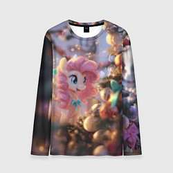 Лонгслив мужской Милая новогодняя лошадка с крыльями, цвет: 3D-принт