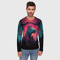 Лонгслив мужской Лошадь рок стиль, цвет: 3D-принт — фото 2