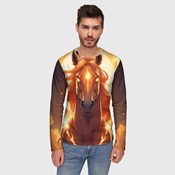 Лонгслив мужской Огненная лошадь в свечении, цвет: 3D-принт — фото 2
