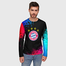 Лонгслив мужской Бавария Мюнхен краски неон градиент, цвет: 3D-принт — фото 2