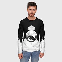 Лонгслив мужской Реал Мадрид огонь белый, цвет: 3D-принт — фото 2