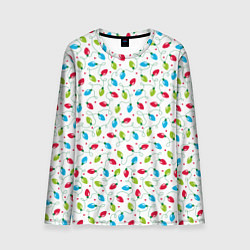 Лонгслив мужской Гирлянда триколор, цвет: 3D-принт