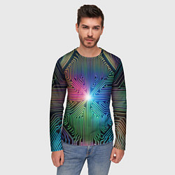Лонгслив мужской Линейная графика, цвет: 3D-принт — фото 2