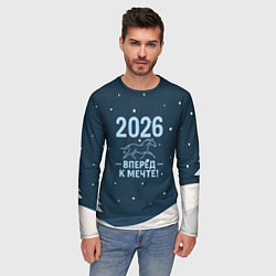 Лонгслив мужской 2026 вперед к мечте, цвет: 3D-принт — фото 2