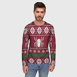Лонгслив мужской Рождественский свитер Человека паука, цвет: 3D-принт — фото 2