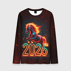 Мужской лонгслив Светящаяся лошадь 2026