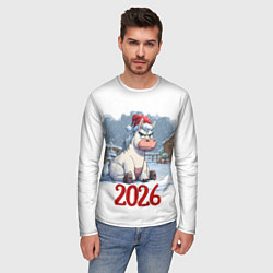 Лонгслив мужской Сердитая лошадь 2026, цвет: 3D-принт — фото 2