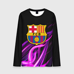 Лонгслив мужской Барселона неоновый огонь текстура, цвет: 3D-принт