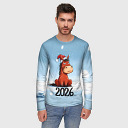 Лонгслив мужской Сердитая лошадка 2026, цвет: 3D-принт — фото 2