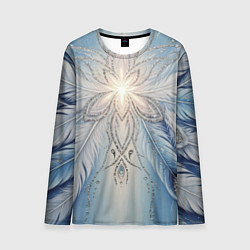 Мужской лонгслив Ледяной перьевой орнамент со светом