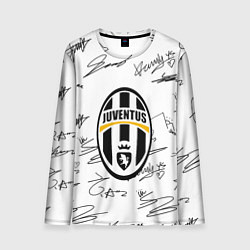 Мужской лонгслив Ювентус автографы текстура