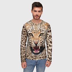 Лонгслив мужской Взгляд леопарда, цвет: 3D-принт — фото 2
