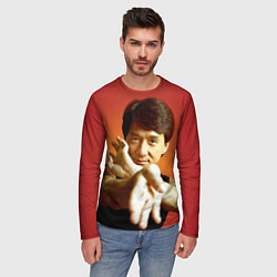 Лонгслив мужской Джеки Чан ставит блок, цвет: 3D-принт — фото 2