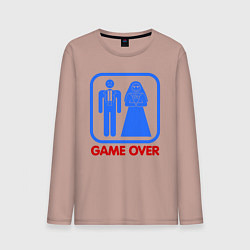 Лонгслив хлопковый мужской Game over, цвет: пыльно-розовый